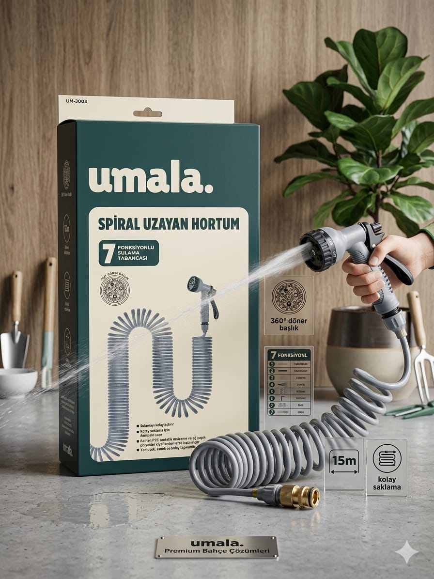 UMALA 15M SPİRALLİ HORTUM TABANCALI KL:12